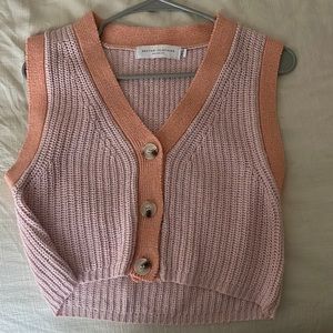 Pink and peach - Crochet knit top